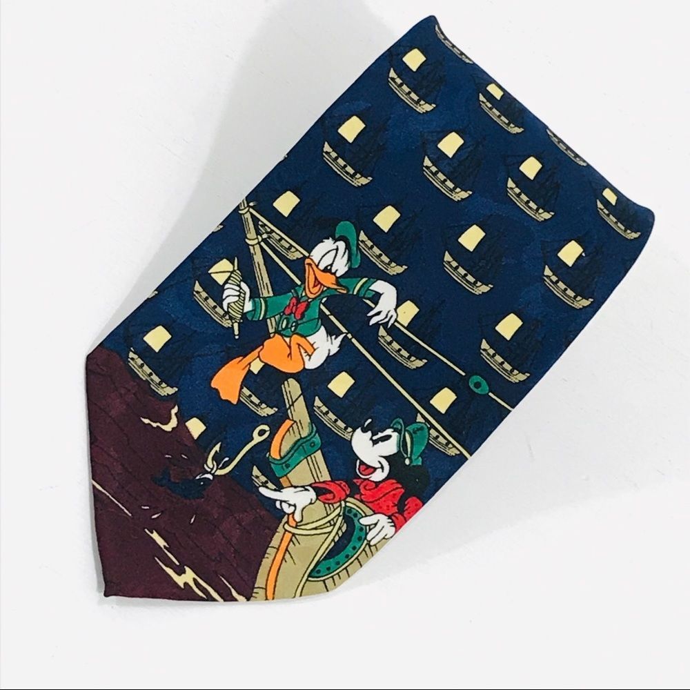 Disney Mickey Mouse & Donald Duck Pirate Ship Tie